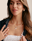THOMAS SABO Connect Charm Necklace Paperclip with Pearls Silver