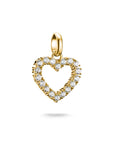 THOMAS SABO Connect Charm heart with white stones in Gold