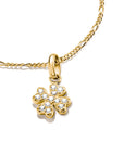 Gold-Plated Four-Leaf Clover Charm with White Zirconia