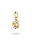 Gold-Plated Four-Leaf Clover Charm with White Zirconia