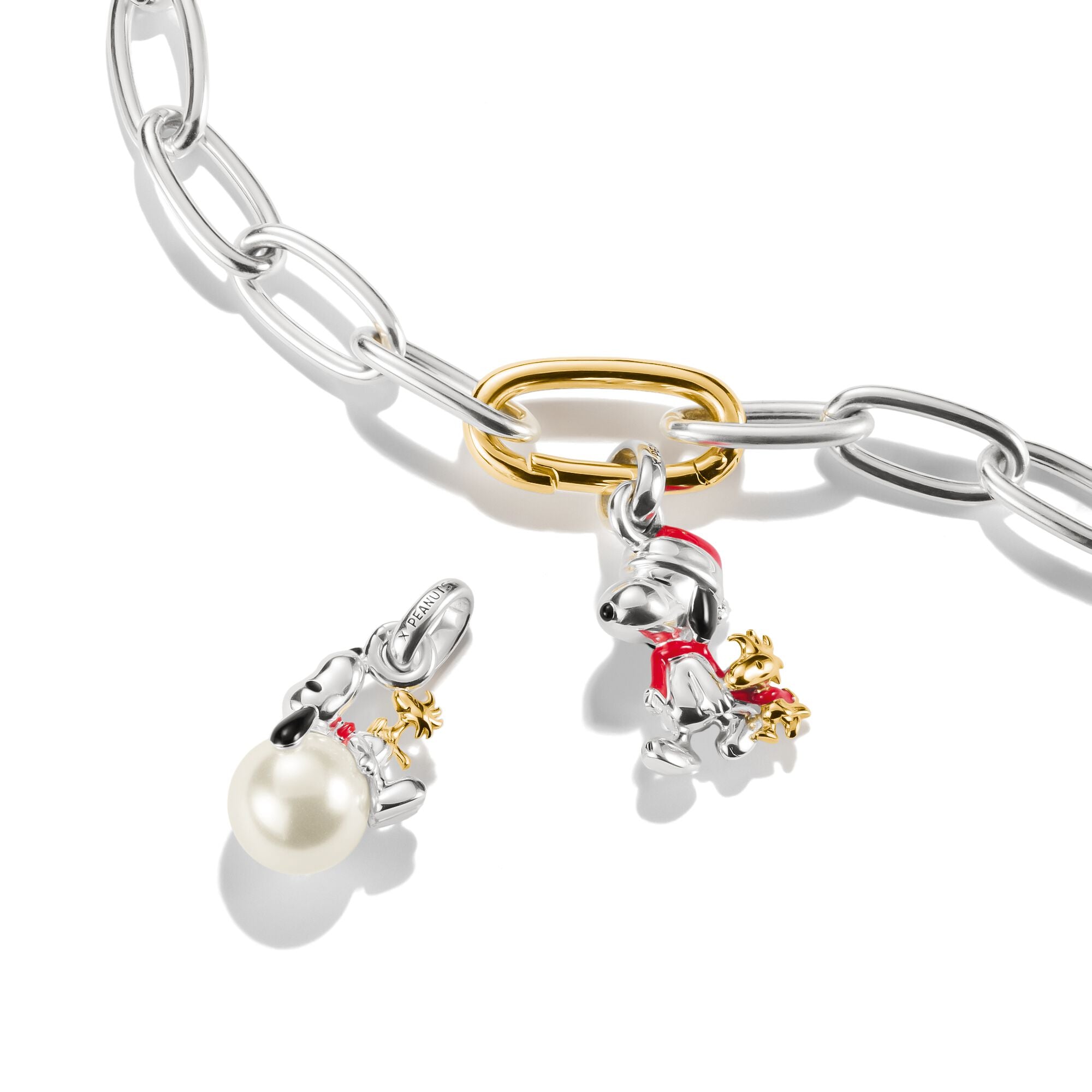 THOMAS SABO Connect Charm Pearl Snoopy &amp; Woodstock PEANUTS