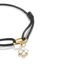Gold-Plated Four-Leaf Clover Charm with Heart-Cut White Zirconia