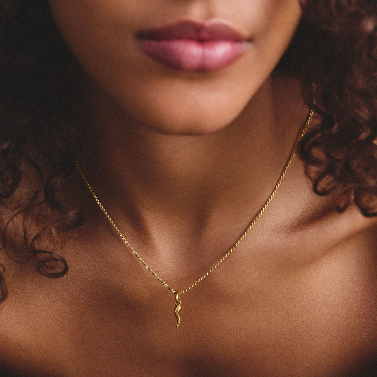 Gold-Plated Cornicello Horn Charm