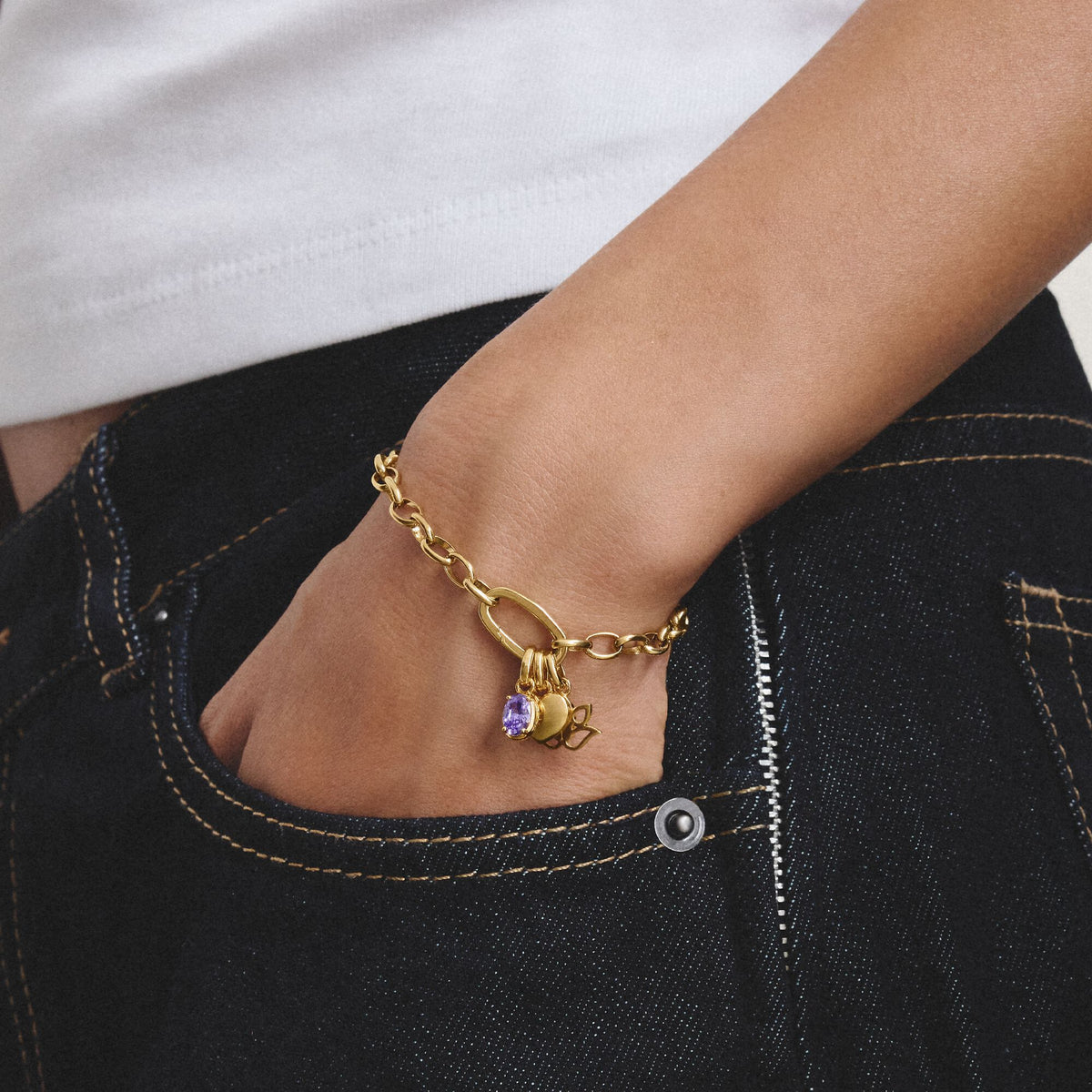 Gold-Plated February Birthstone Charm