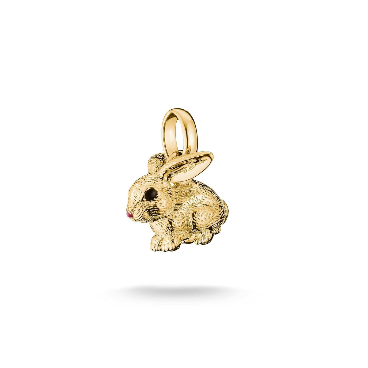 Gold-Plated Rabbit Charm with Enamel