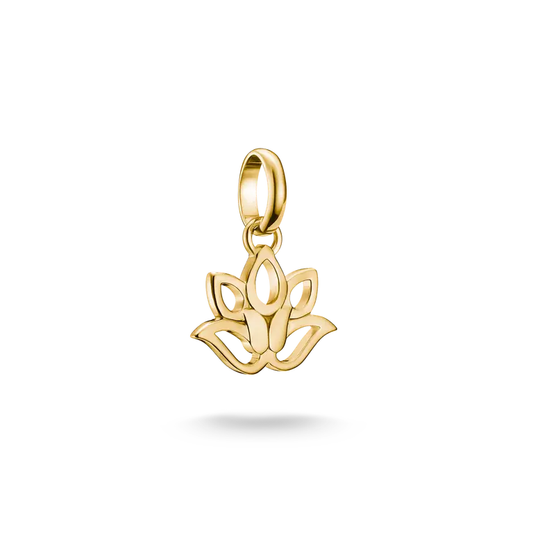 Gold-Plated Lotus Flower Charm