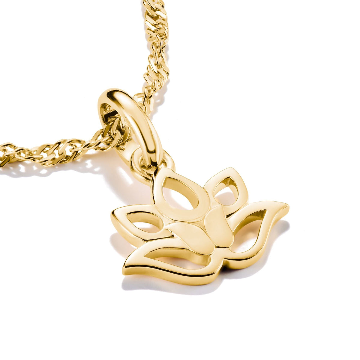 Gold-Plated Lotus Flower Charm