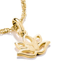 Gold-Plated Lotus Flower Charm