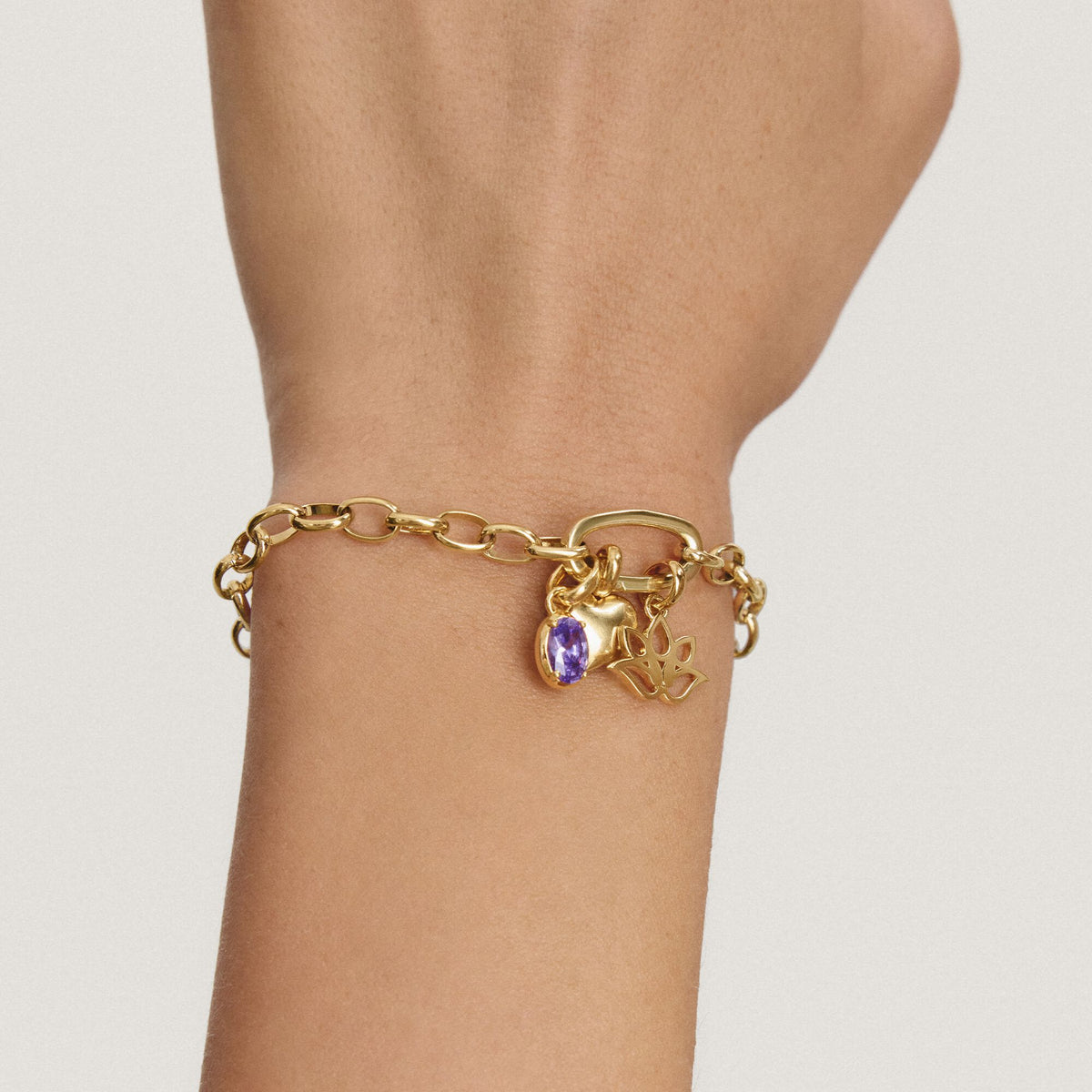 Gold-Plated Lotus Flower Charm