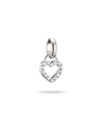 Silver-Plated Open Heart Charm with White Zirconia