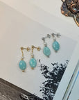 AMAZONITE DROP EARRINGS- STERLING SILVER