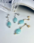 AMAZONITE DROP EARRINGS- STERLING SILVER