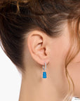 THOMAS SABO Single hoop earring with blue goldbears pendant & zirconia