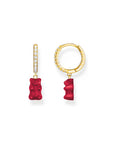 THOMAS SABO Single hoop earring with red goldbears & zirconia