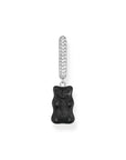 THOMAS SABO Single hoop earring medium sized with black goldbear