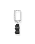 THOMAS SABO Single hoop earring medium sized with black goldbear
