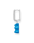 THOMAS SABO Single hoop earring medium sized with blue goldbears
