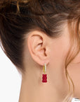 THOMAS SABO Single hoop earring medium sized with red goldbears