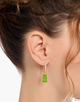 THOMAS SABO Single hoop earring medium sized with green goldbears