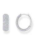 THOMAS SABO Small, wide hoop earrings with white zirconia