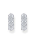 THOMAS SABO Small, wide hoop earrings with white zirconia
