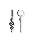 THOMAS SABO Single Snake hoop earring with black zirconia
