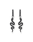 THOMAS SABO Single Snake hoop earring with black zirconia