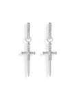 THOMAS SABO Single hoop earring with sword & white stones