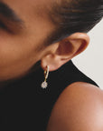 Hoop earrings with zirconia in teardrop shape