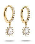 Hoop earrings with zirconia in teardrop shape