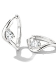Hoop earrings with zirconia in teardrop shape