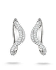Wavy hoop earrings with zirconia
