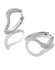 Wavy hoop earrings with zirconia
