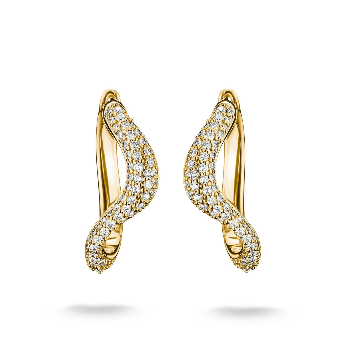 Hoop earrings with zirconia