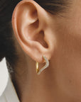 Hoop earrings with zirconia