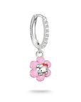 Hello Kitty Single hoop earring flower with zirconia