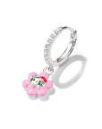 Hello Kitty Single hoop earring flower with zirconia
