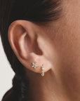 Hoop earrings with zirconia