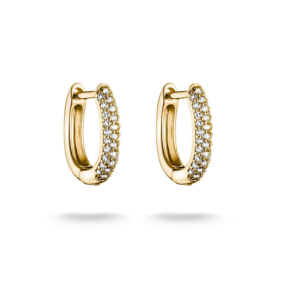 Hoop earrings with zirconia