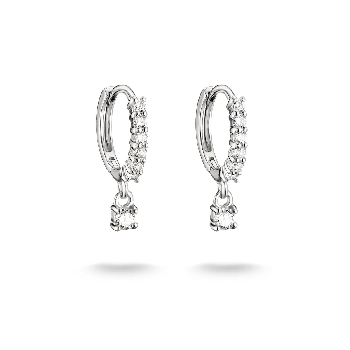 Hoop earrings with brilliant-cut zirconia
