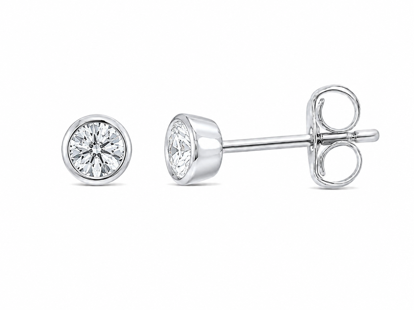 CLASSIC BEZEL SET CZ STUDS - STERLING SILVER
