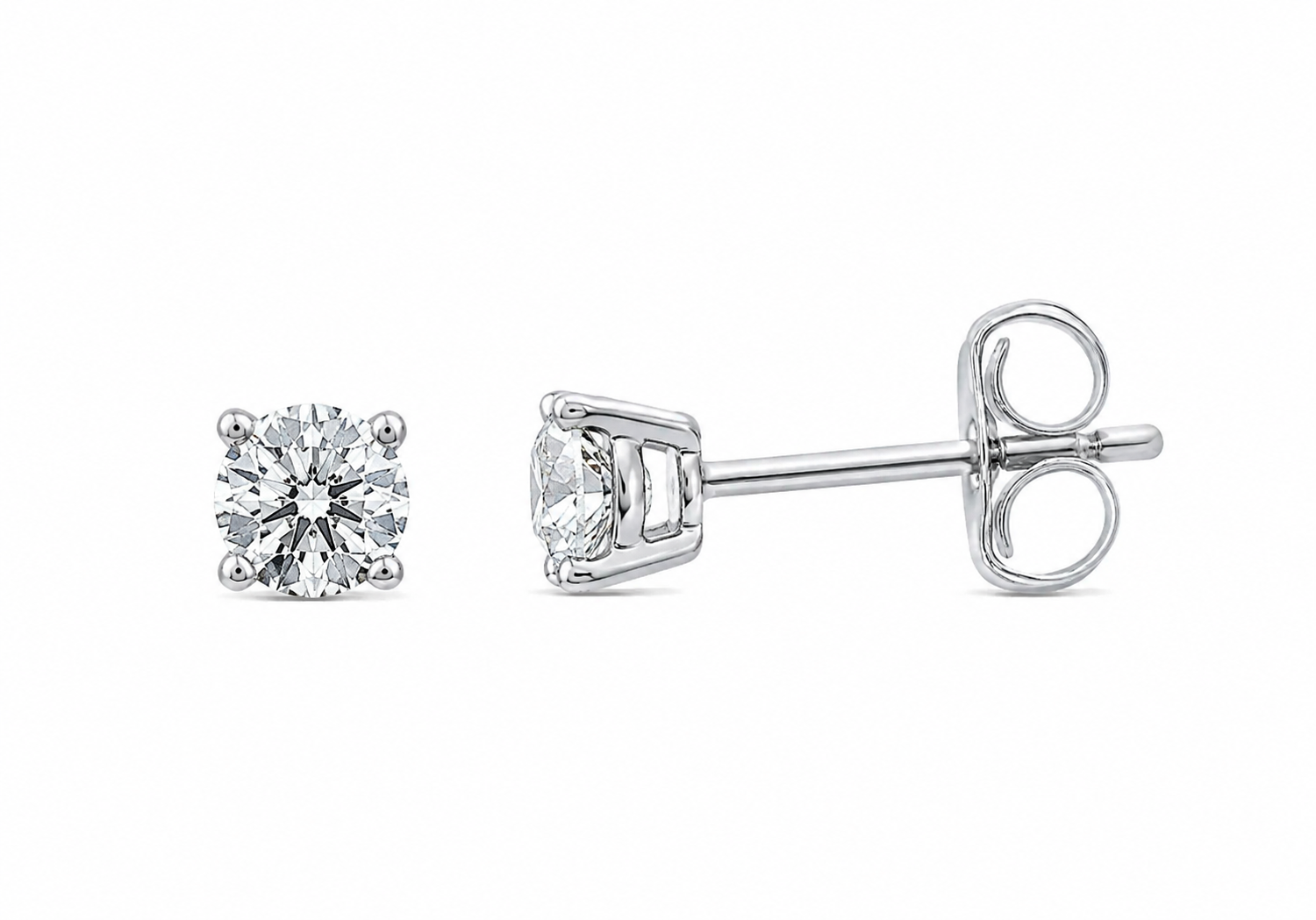 CLASSIC 4-CLAW BRILLIANT CUT CZ STUDS - STERLING SILVER