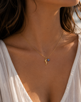 9CT CORNICELLO & EYE NECKLACE