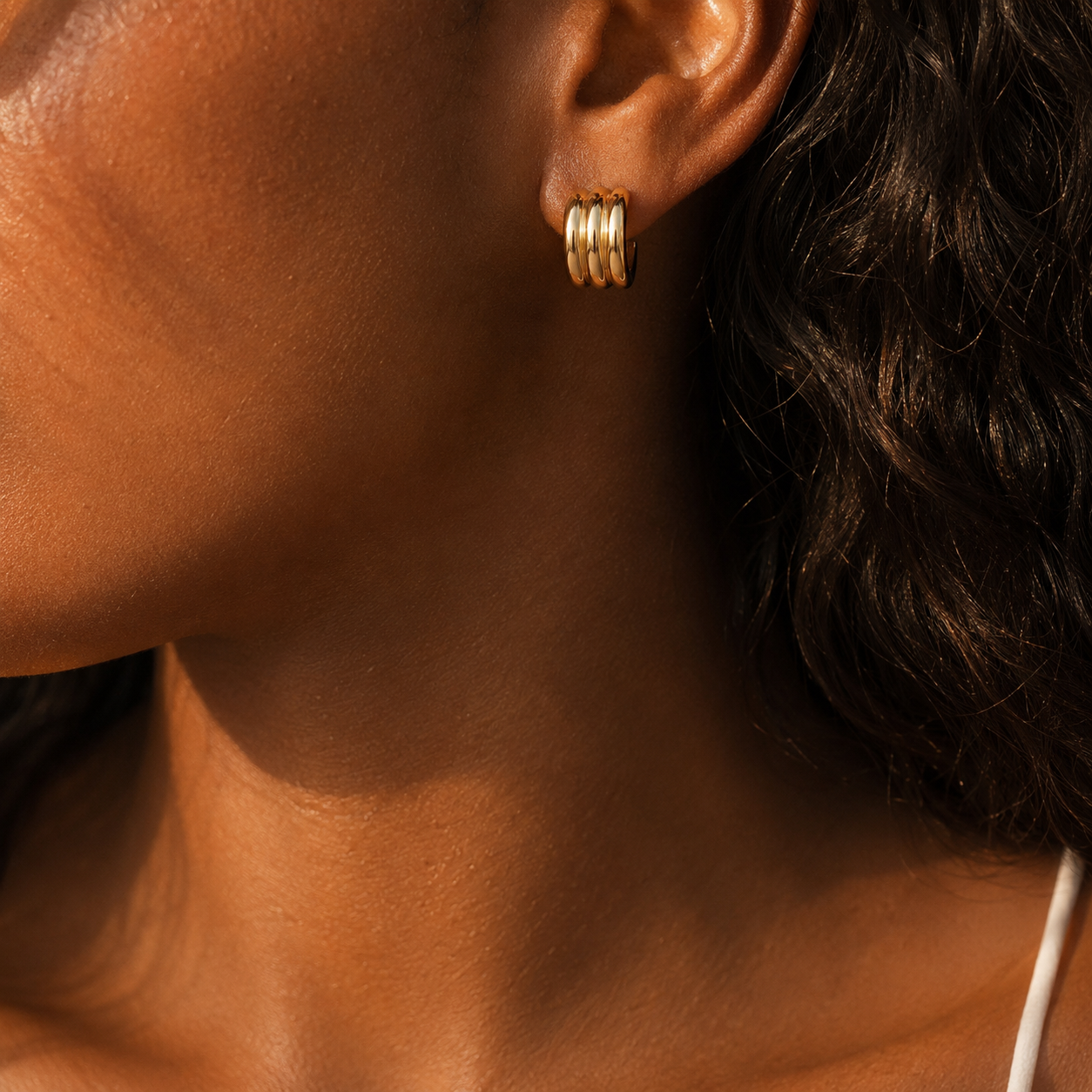 9CT ARLIE STUD HOOP EARRINGS