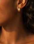 9CT ARLIE STUD HOOP EARRINGS