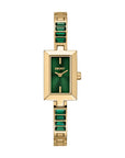 DKNY Signature Shape Green/Gold Stainless Steel 17x31.5mm Watch