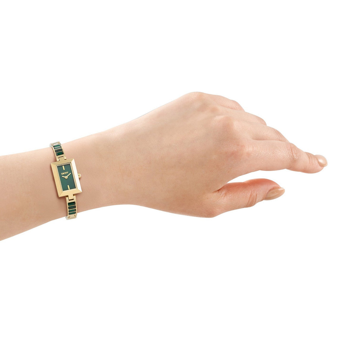 DKNY Signature Shape Green/Gold Stainless Steel 17x31.5mm Watch