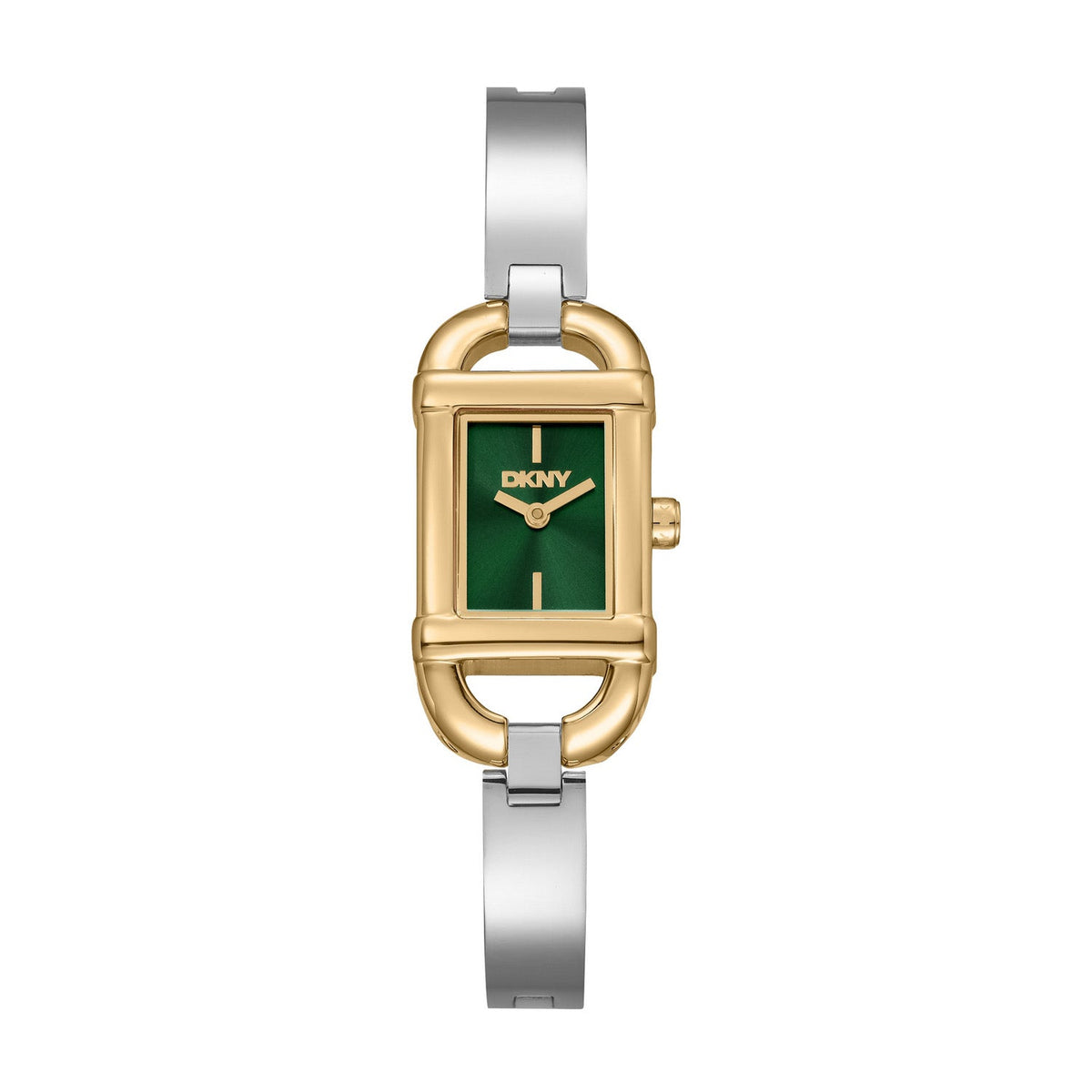 DKNY Signature Shape Two Tone Stainless Steel 18x37mm Green Dial Watch
