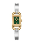 DKNY Signature Shape Two Tone Stainless Steel 18x37mm Green Dial Watch