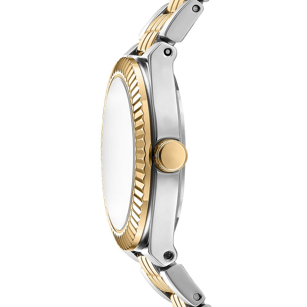DKNY Essentials Two Tone Stainless Steel 28mm Green Dial Watch and Gold Stainless Steel Bracelet Set